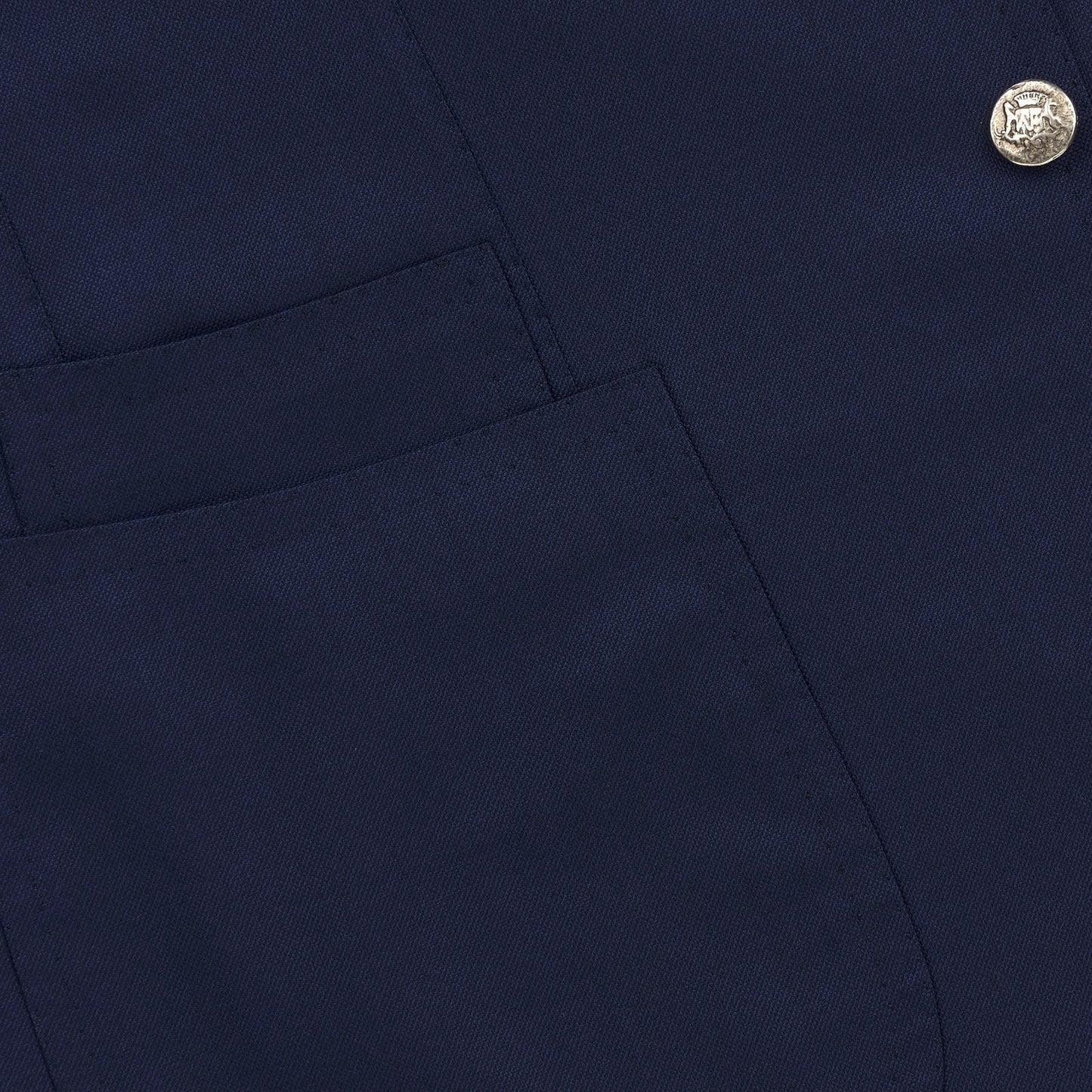 Single-Breasted Wool Club-Jacket in Dark Blue