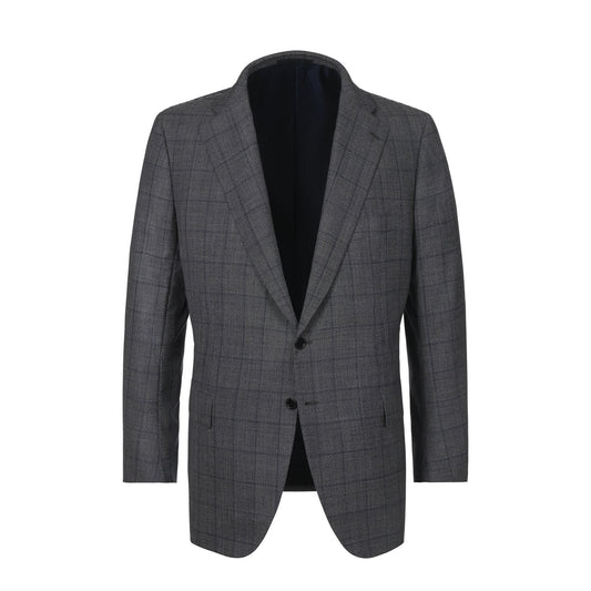 Single-Breasted Glen-Check Wool and Cashmere-Blend Suit in Grey Cesare Attolini - Sartale