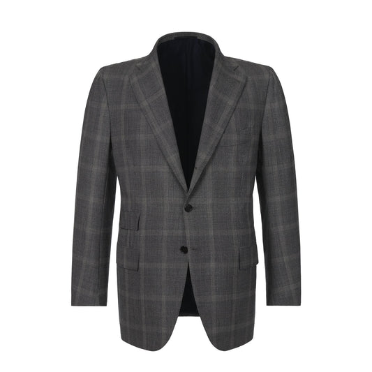 Single-Breasted Prince of Wales Checked Wool and Cashmere-Blend Suit in Grey Cesare Attolini - Sartale