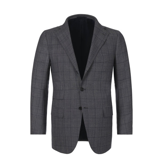 Single-Breasted Glen-Check Wool and Cashmere-Blend Suit in Grey Cesare Attolini - Sartale