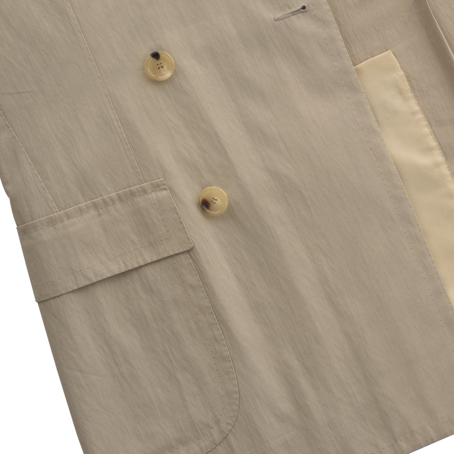 Cotton-Blend Coat in Beige
