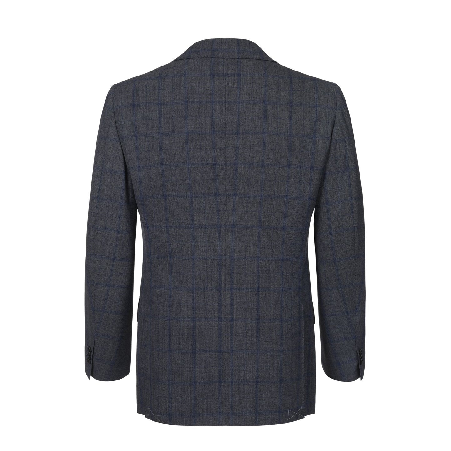 Cesare Attolini Single-Breasted Plaid-Check Wool Suit in Grey - SARTALE