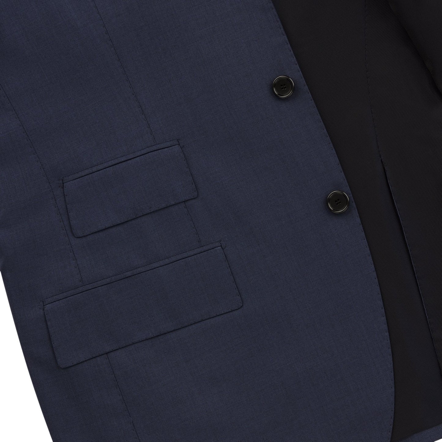 Single-Breasted Classic Wool Suit in Dark Blue