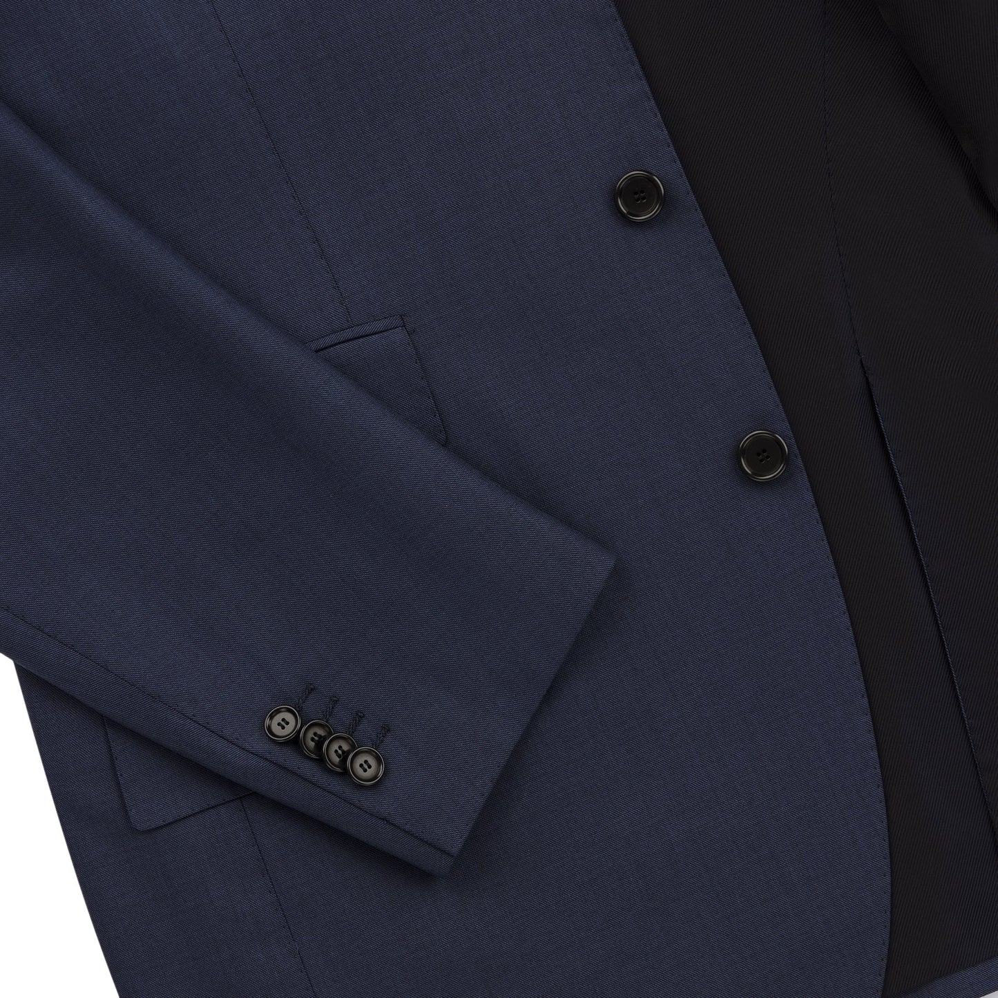 Single-Breasted Classic Wool Suit in Dark Blue