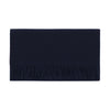 Fringed Wool Scarf in Navy Blue