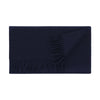 Fringed Wool Scarf in Navy Blue