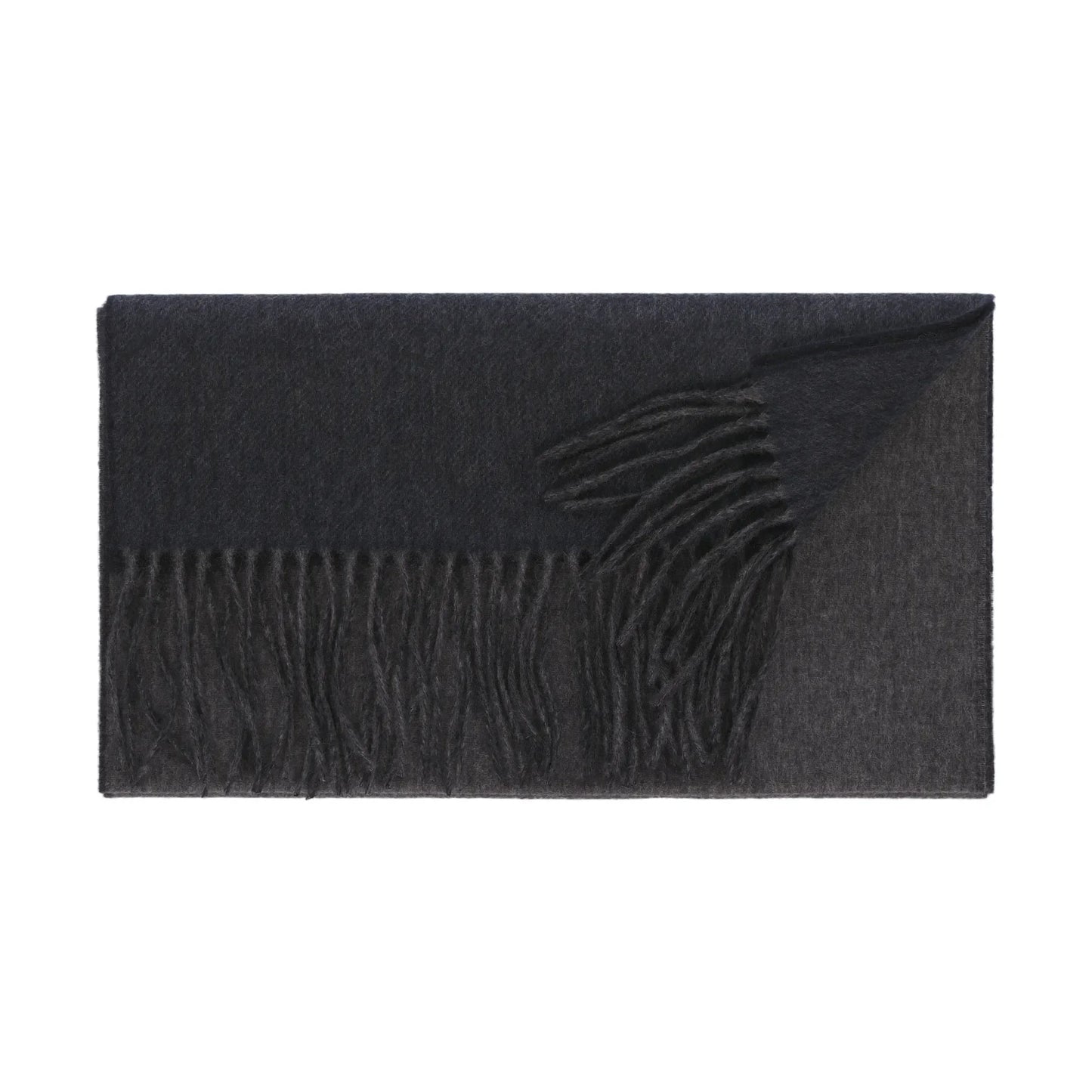 Fringed Cashmere Scarf in Grey