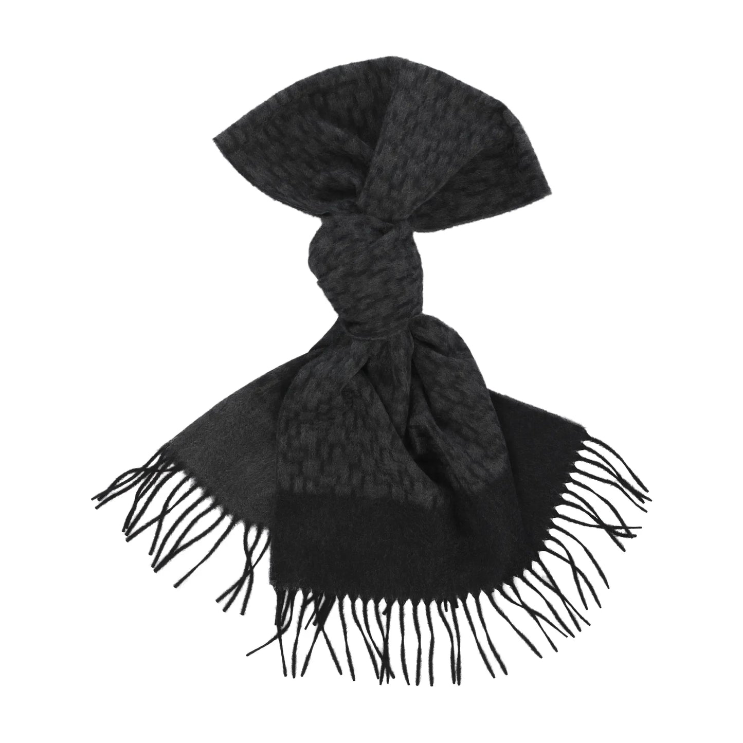 Fringed Cashmere Scarf in Grey Melange