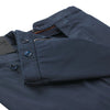 Slim-Fit Cotton and Silk-Blend Trousers in Navy Blue