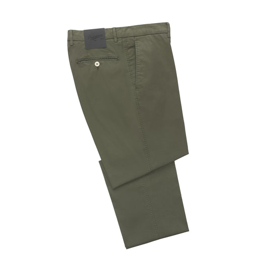 Marco Pescarolo Slim-Fit Cotton-Blend Trousers in Olive Green - SARTALE