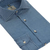 Linen and Cotton-Blend Vintage Denim Blue Shirt