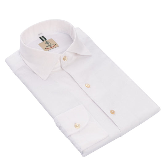 Luigi Borrelli Linen and Cotton-Blend White Shirt - SARTALE