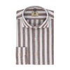 Luigi Borrelli Striped Linen and Cotton-Blend Brown Shirt - SARTALE