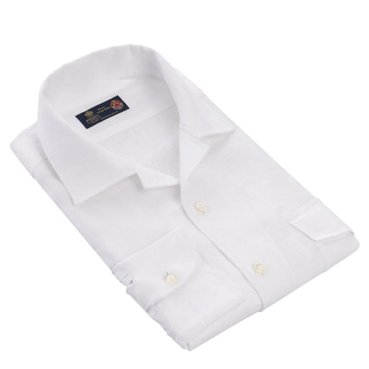 Linen Shirt in White Luigi Borrelli - Sartale