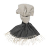 Fringed Cashmere Scarf in Dark and Light Grey