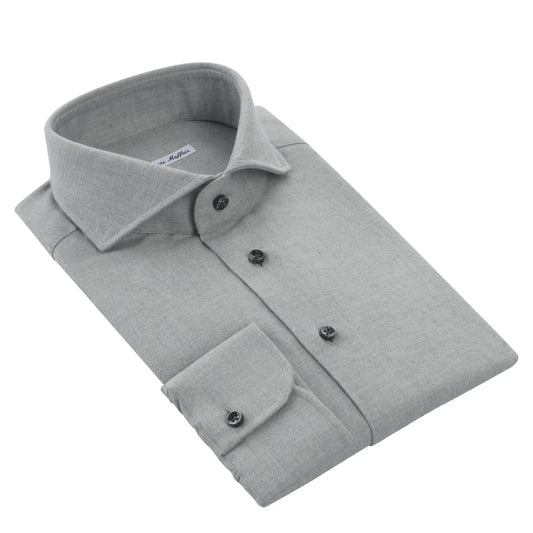 Flannel Cotton-Cashmere Shirt in Grey