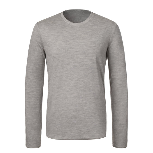 Sease Virgin Wool and Cotton Reversible T-Shirt in Pearl Grey - SARTALE