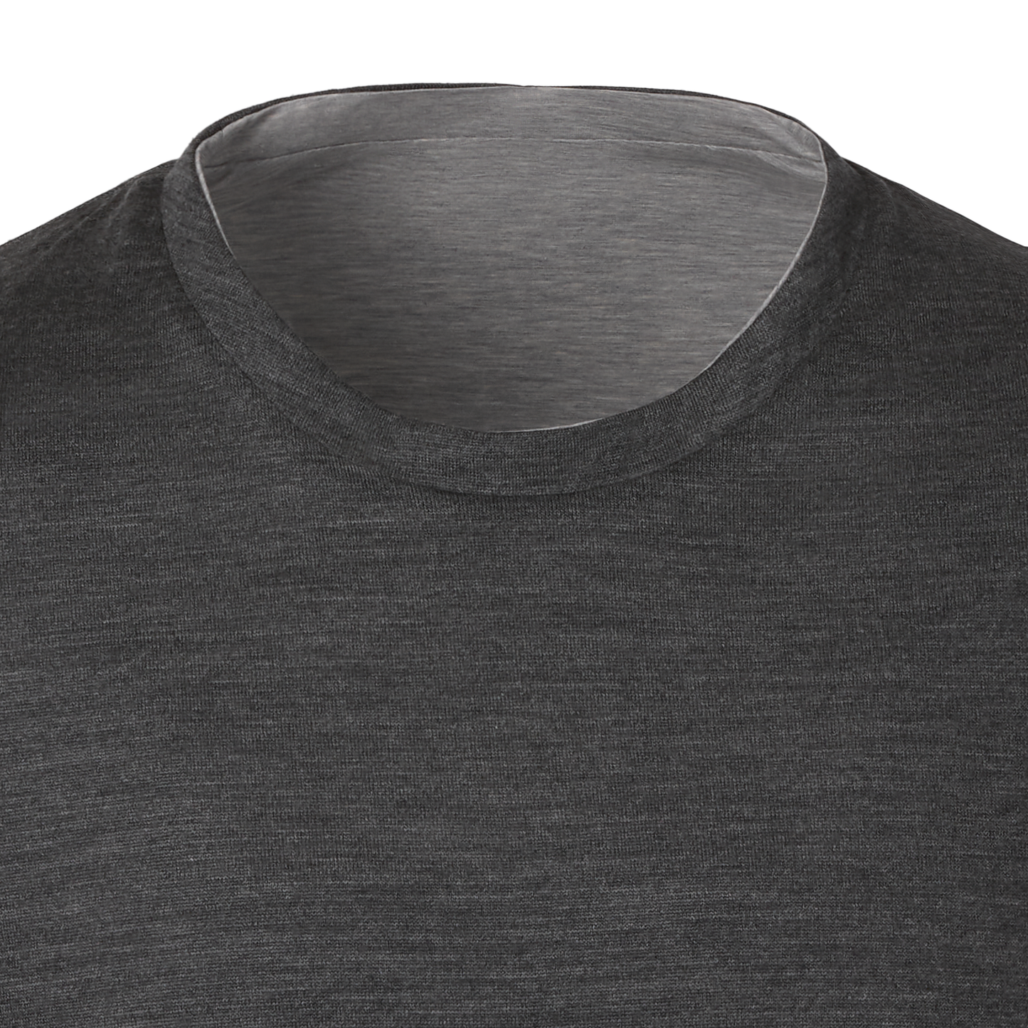 Sease Virgin Wool and Cotton Reversible T-Shirt in Lead Grey - SARTALE
