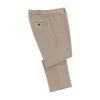 Slim-Fit Stretch-Cotton Trousers in Beige