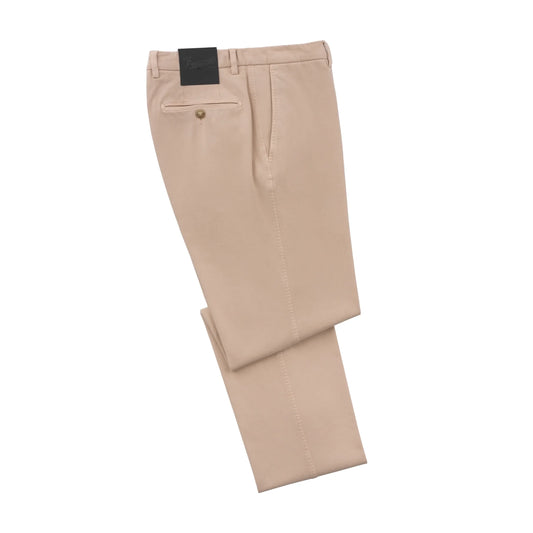 Slim-Fit-Hose aus Stretch-Baumwolle und Kaschmirmischung in Hellbeige