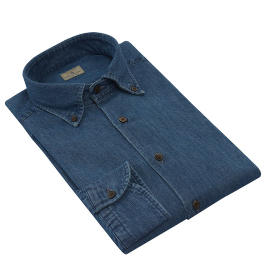 Sonrisa Cotton Shirt in Denim Blue - SARTALE