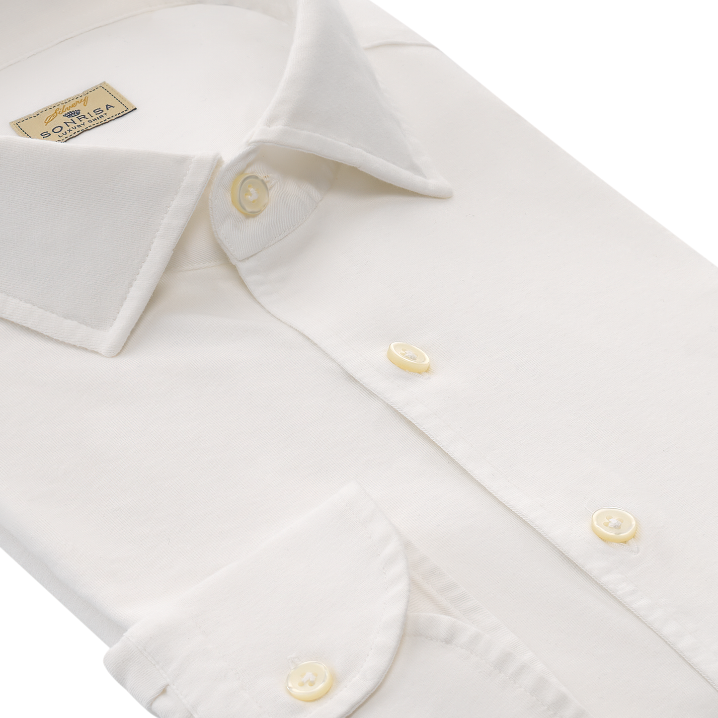 Sonrisa Slim-Fit Cotton-Jersey White Shirt / Big Size - SARTALE