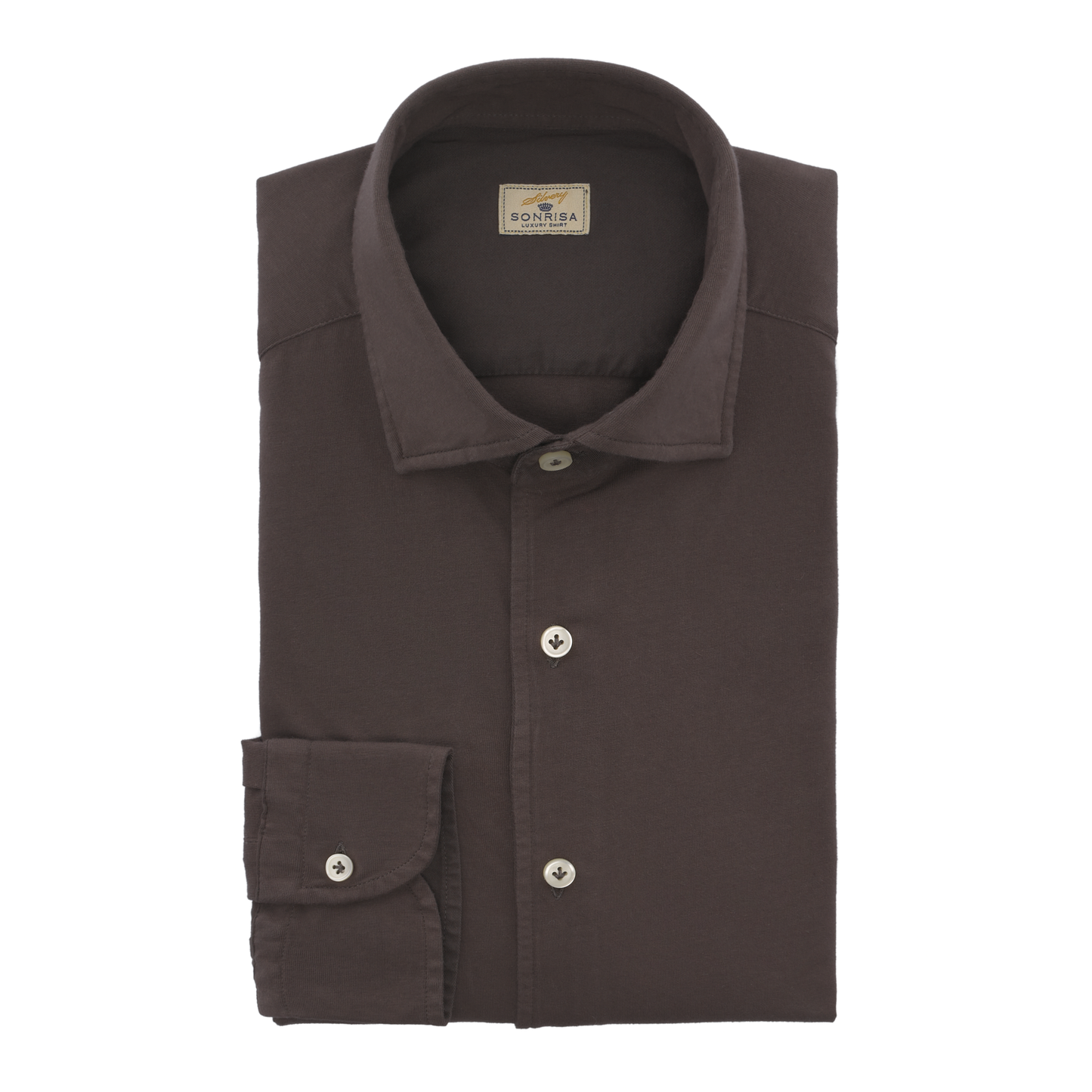 Cotton-Jersey Shirt in Dark Brown
