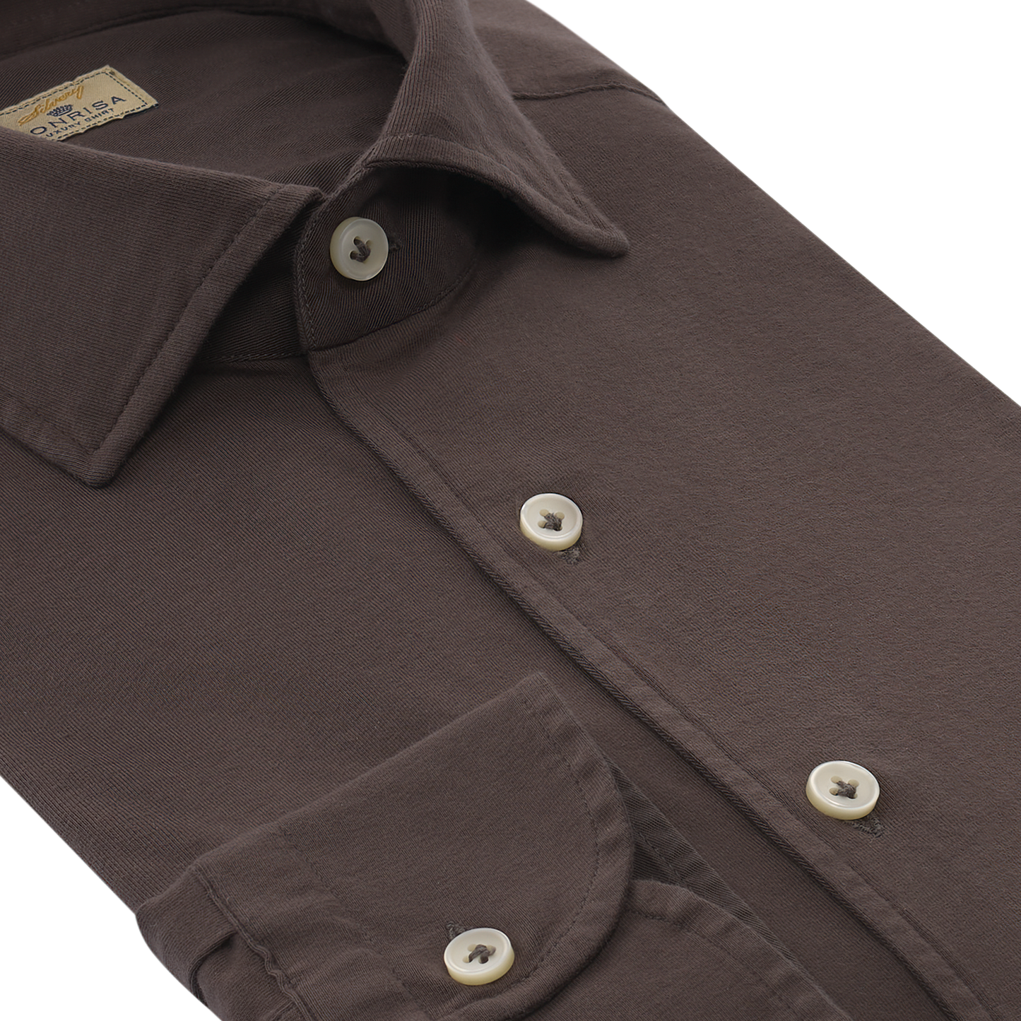 Sonrisa Cotton-Jersey Shirt in Dark Brown - SARTALE