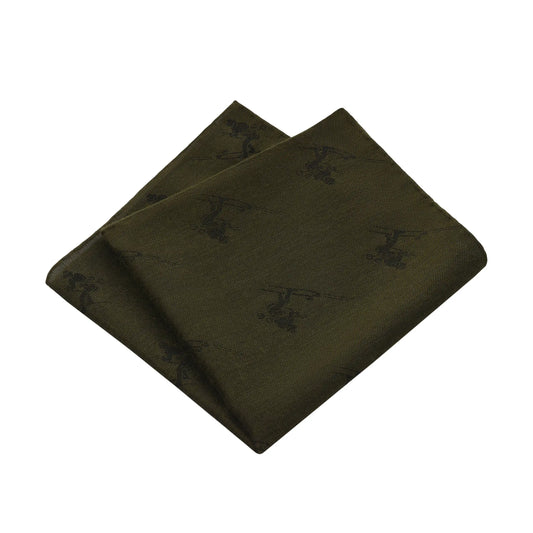 Printed Cashmere-Blend Pocket Square in Green