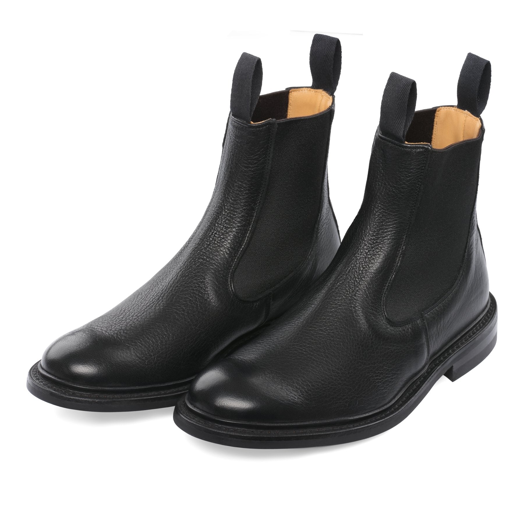 "Stephen" Leather Chelsea Boots in Black