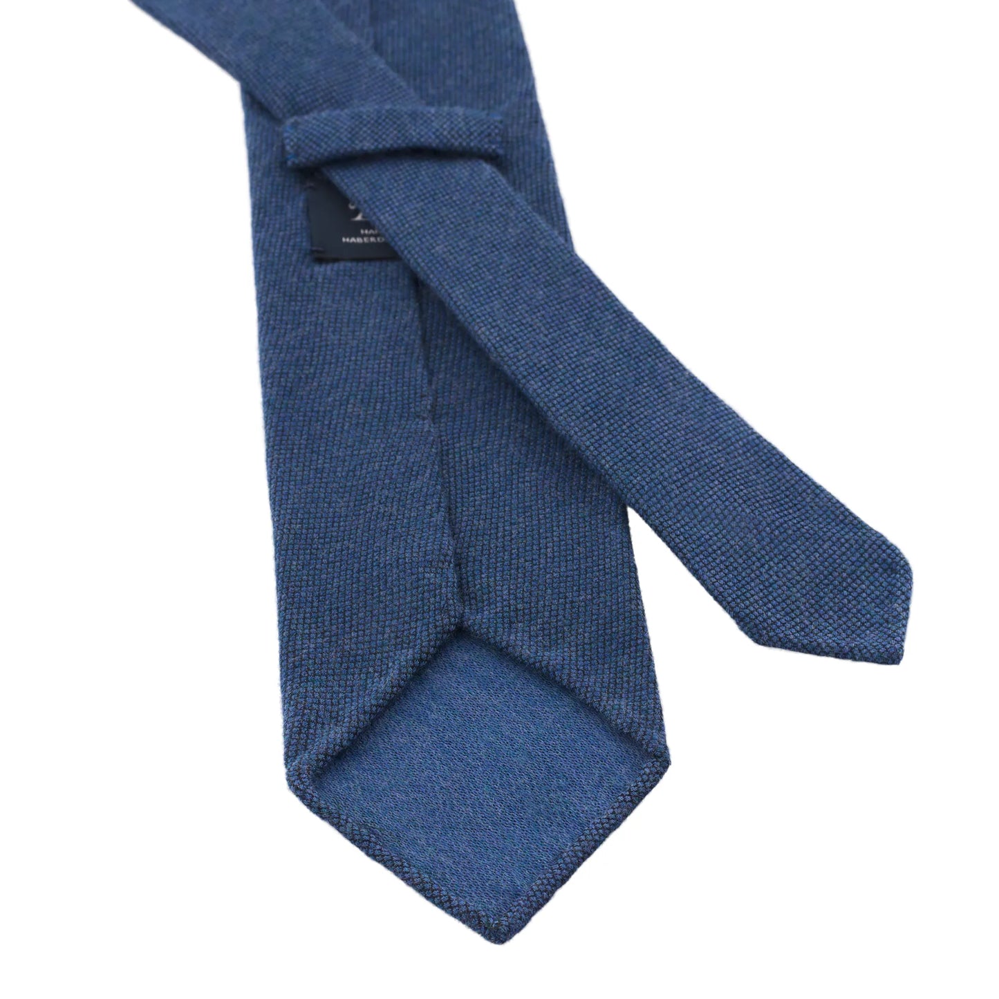 Woven Viscose-Blend Handrolled Blue Tie