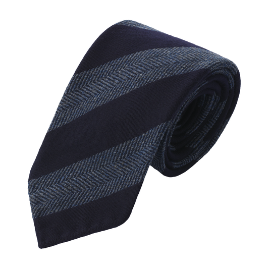 Regimental Herringbone Tie in Blue