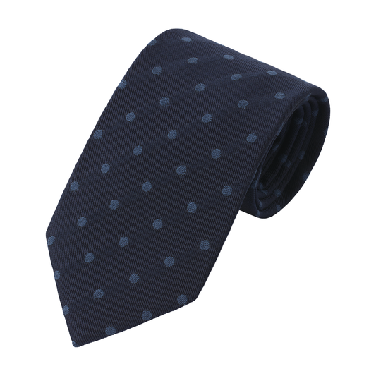 Jacquard Textured Silk Blue Tie