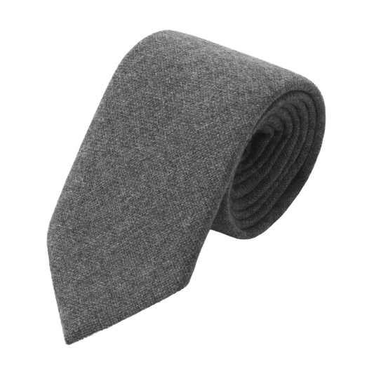 Woven Cashmere Tipped Tie in Grey