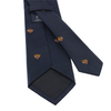 Embroidered Woven Navy Silk Tie