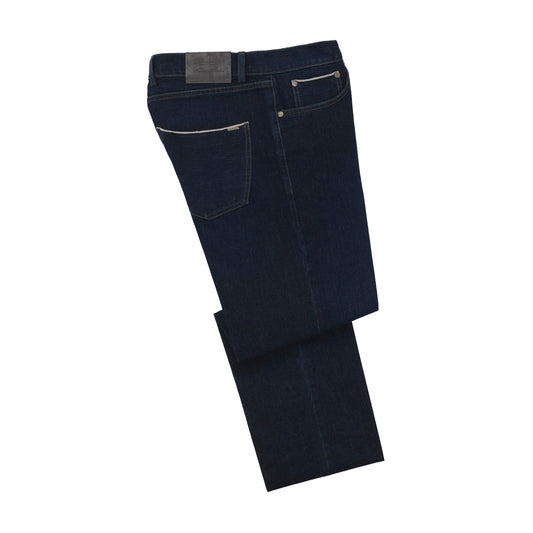 Cesare Attolini Regular-Fit Stretch-Cotton Denim Blue Jeans - SARTALE