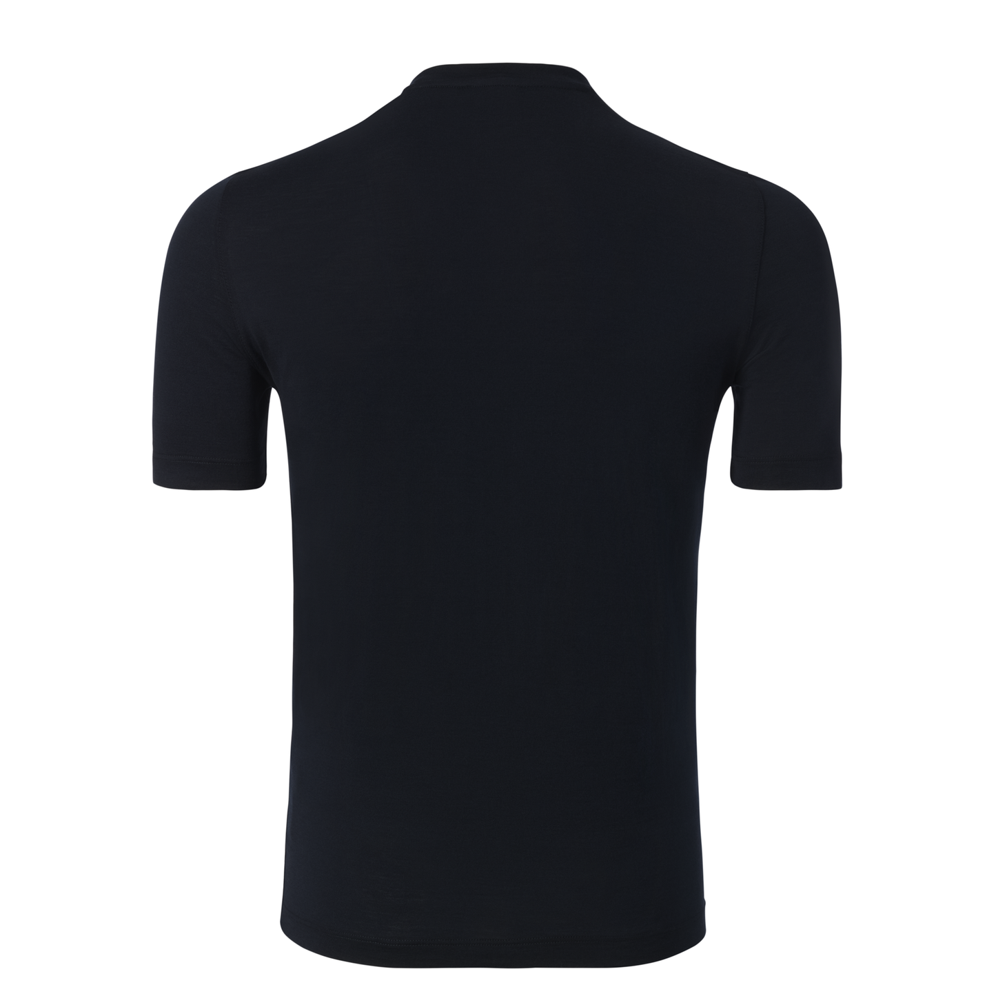 T-Shirt aus Seide und Baumwollmischung in Marineblau