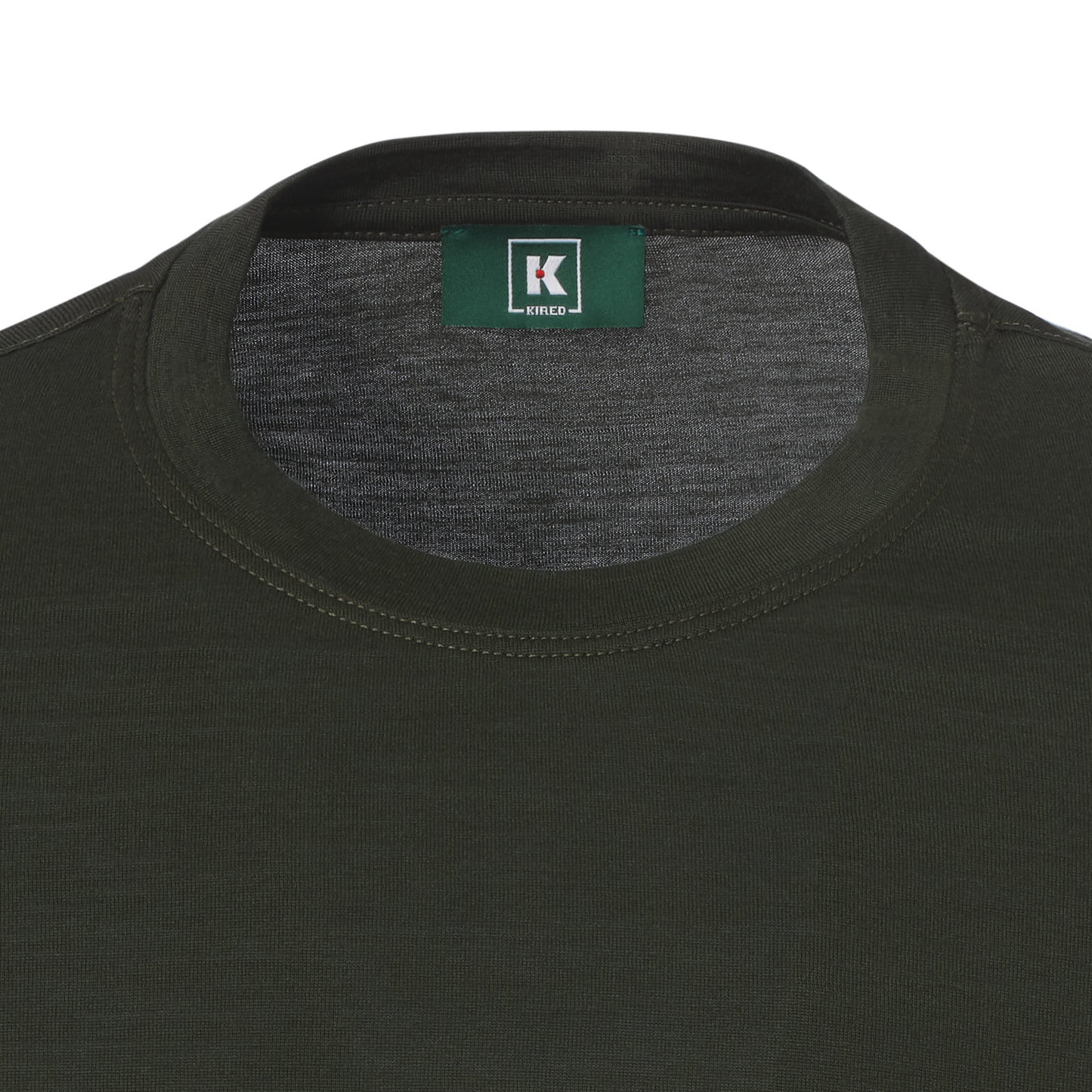 Langärmliges T-Shirt aus Seide und Baumwollmischung in Grün