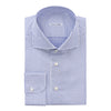 Finest Cotton Checked Blue Shirt with Cutaway Collar