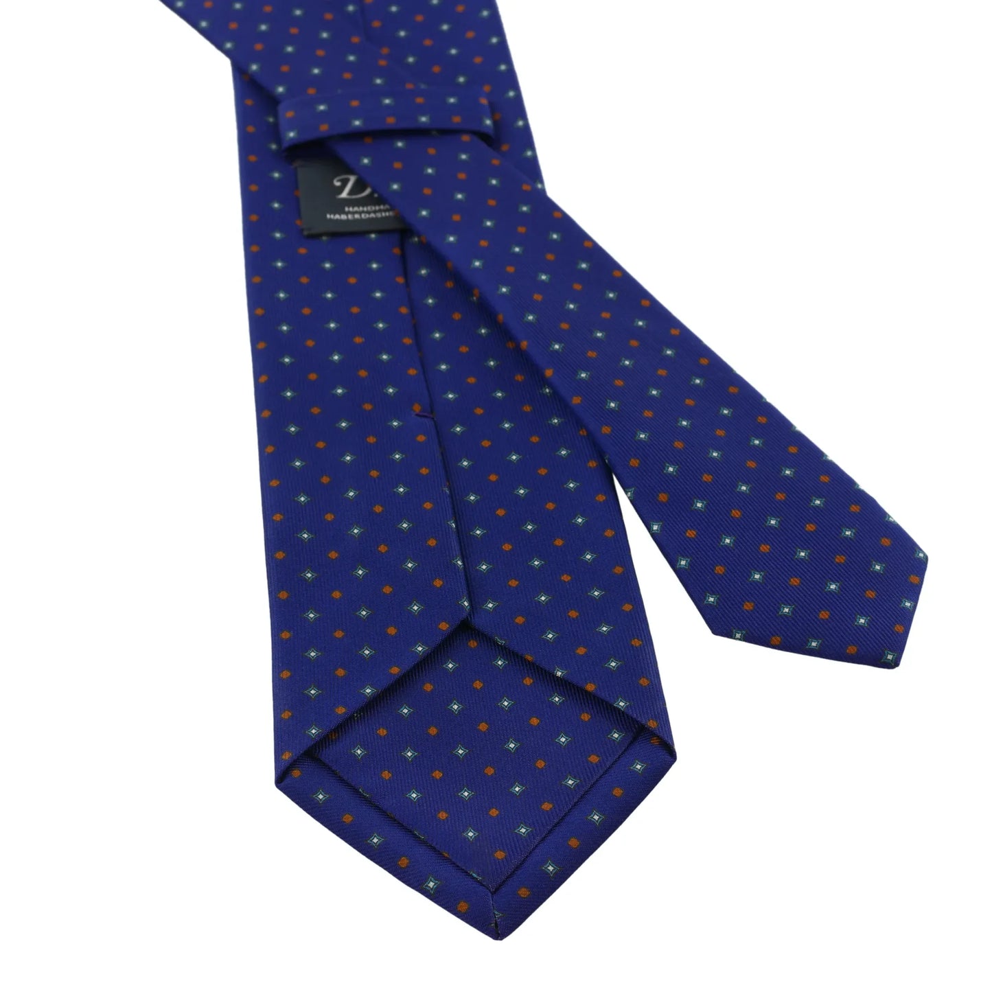 Printed Self-Tipped Tie in Royal Blue