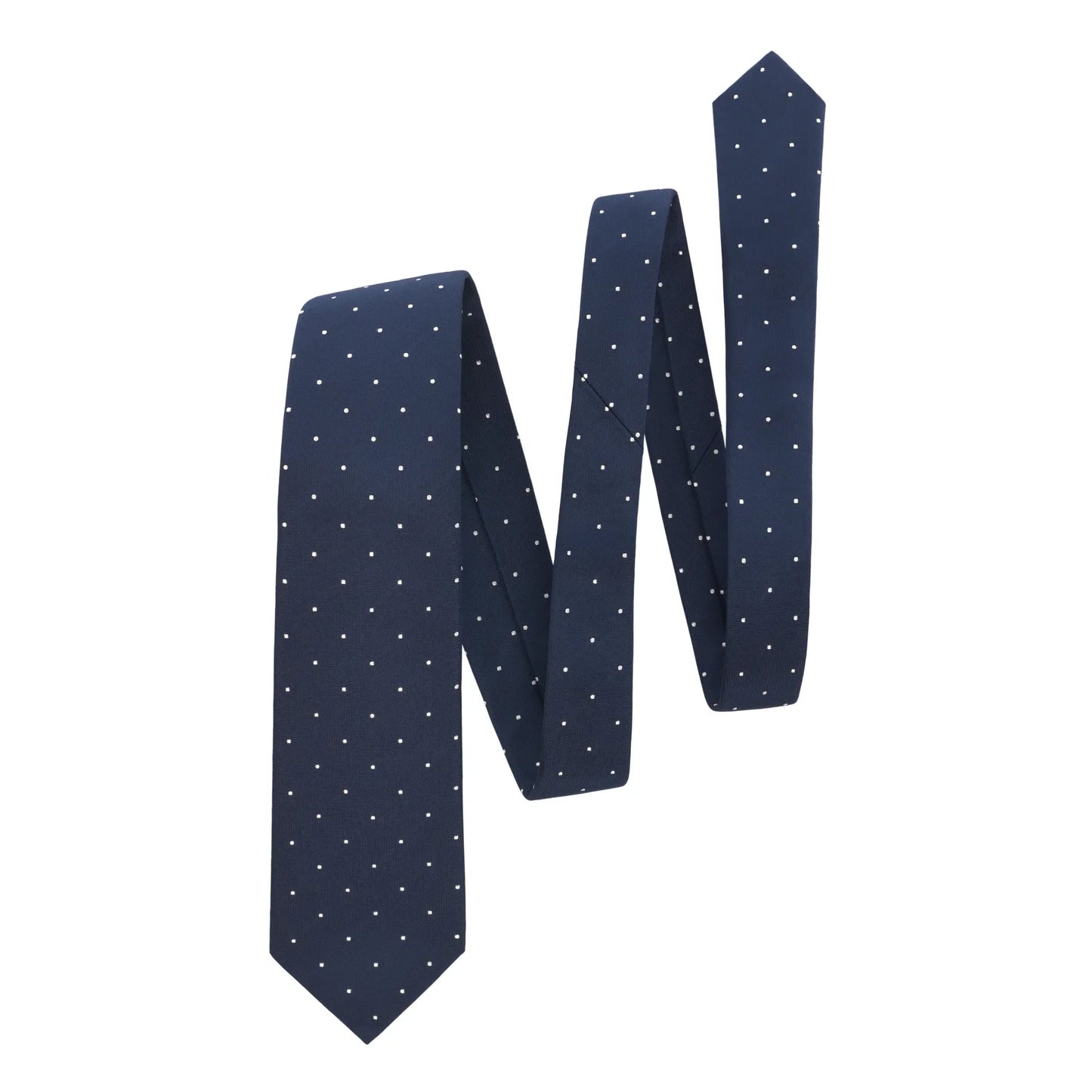 Polka Dot Woven Silk Tipped Tie in Blue