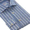 Linen-Blend Striped Shirt in Light Blue and White