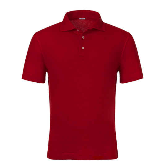 Linen Polo Shirt in Red
