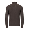 Cashmere Zip-Up Cardigan in Chocolate Brown