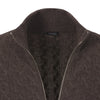 Cashmere Zip-Up Cardigan in Chocolate Brown