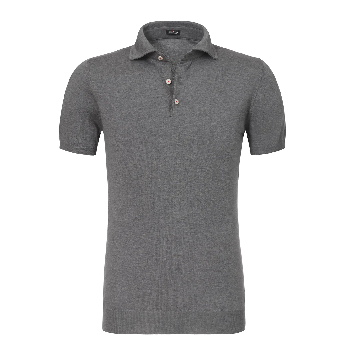 Cotton Polo Shirt in Grey Melange