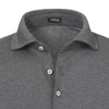 Cotton Polo Shirt in Grey Melange