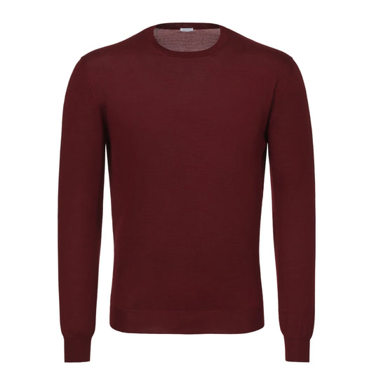 Knitted Cashmere and Silk Sweater in Bordeaux