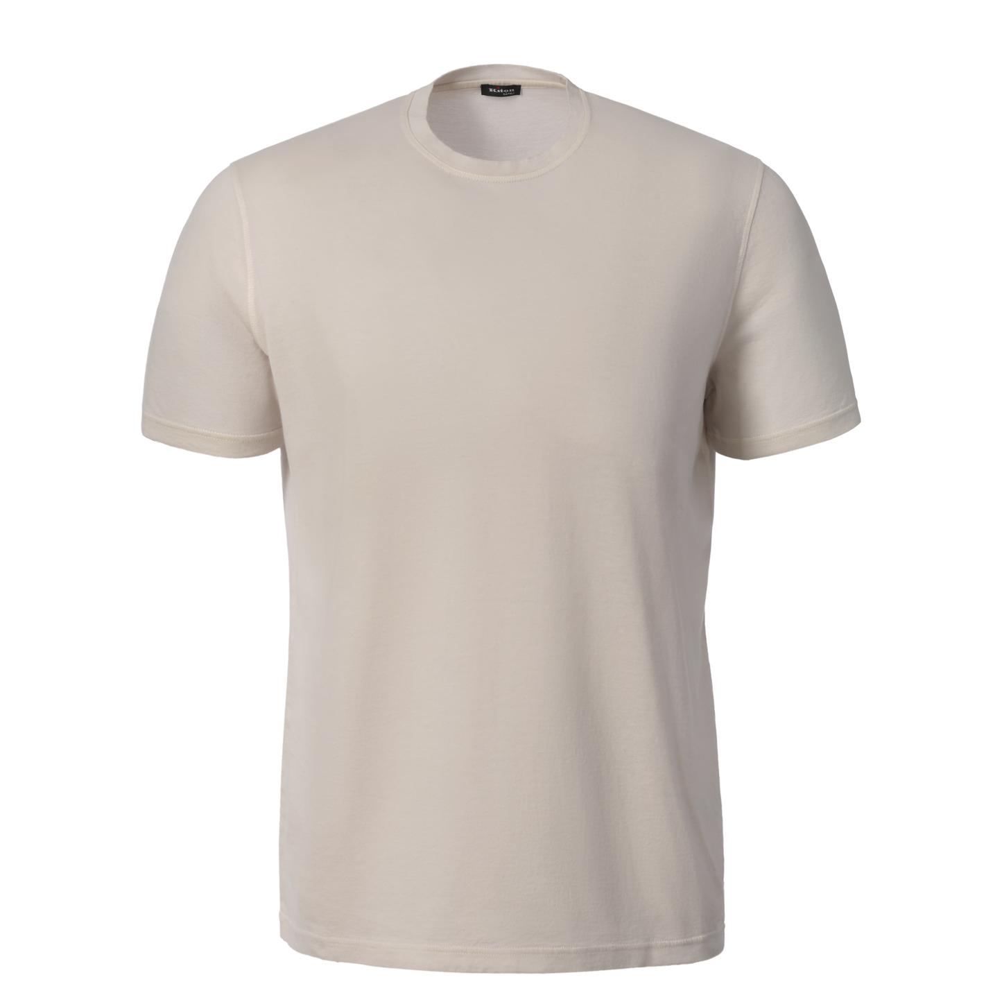 T-Shirt aus Baumwoll- und Kaschmirmischung in Hellbeige