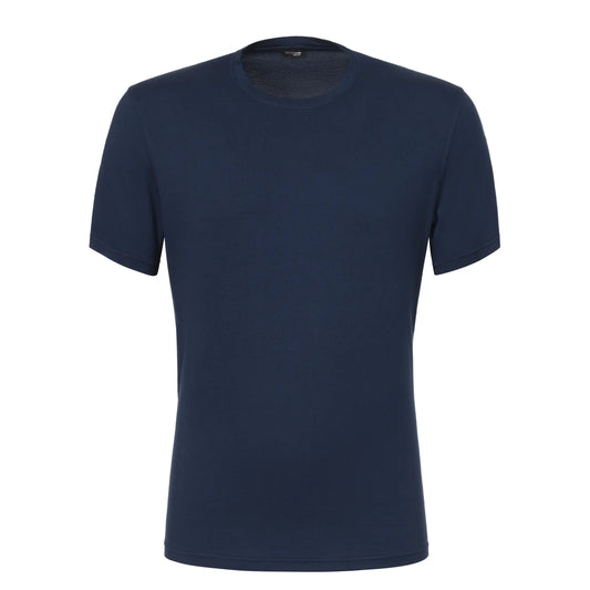 Cotton-Blend T-Shirt in Dark Blue